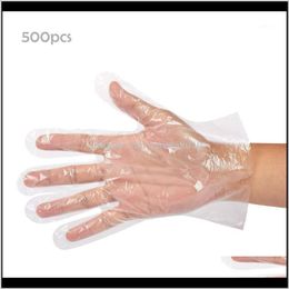 500Pcs Disposable One-Off Plastic Gloves Restaurant Bbq Transparent Eco-Friendly Kitchen Garden Accessories #Y51 Pdn2U 0Zjah