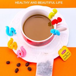 Tea Tools Cute Snail Squirrel Shape Silicone Teas Bag Holder Cup Mug Clip Candy Colours Gift KKB7261