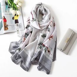 Yulaili Simple Elegance Printed Silk Scarf Female Summer Sunscreen Multifunctional Thin Scarves Women 2021 Spring Wraps