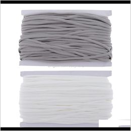 Sewing Notions Tools Apparel Drop Delivery 2021 2 Rolls 5Mm Elastic Stretch Cord String Waist Band For Cuff Crafts Jewellery Dlryp