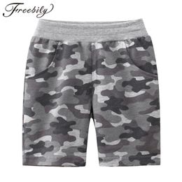 Fashion Kids Boys Shorts Cotton Summer Gym Workout Camouflage Print Elastic Waistband Drawstring Slant Pockets Clothing