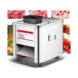 Commercial Automatic Meat Slicer Shred Slicer Dicing Machine Vegetable Cutter Grinder Restaurant Barbecue Shop Hamburger French Fries
