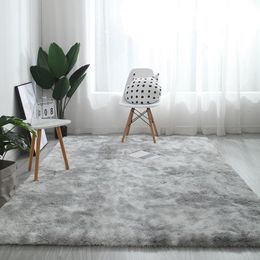 Carpets Nordic INS Carpet Bedroom Living Room Bay Window Rug Tatami Rectangular Thick Gradient Colour Tie-dyed Crawling MatCarpets