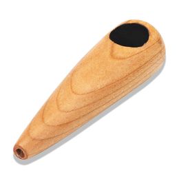 Latest Mini Natural Wood Pipes Dry Herb Tobacco Silver Screen Philtre Smoking Cigarette Holder Innovative Design Handmade Straight Wooden Tube DHL Free