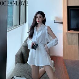 Solid OL Vestidos Hollow Out Fashion Elegant Women Dress High Waist Sexy Chic Korean Spring Summer Dresses 15001 210415