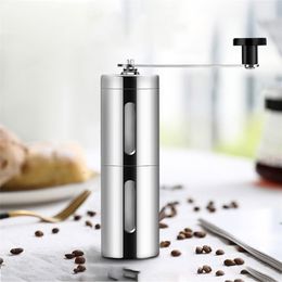 Manual Coffee Grinder Adjustable Stainless Steel Hand Crank Grinding Bean Ceramic Precision Mill 210423