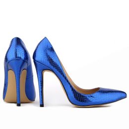 Super High Heels Thin Heel Shoes Fashion Women Crocodile Grain Leather Wedding PU Patent 9 Colours Dress