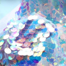 100X130CM Iridescent Symphony Tablecloth With Glitter Sequin Fish Scale Water Drop For Wedding Mermaid Birthday Party Decoration Supplies