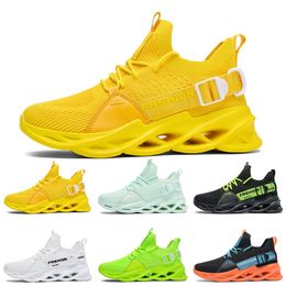 Non-Brand men women running shoes Black White Volt Yellow mens trainers fashion outdoor sports sneakers size 39-46 walking jogging