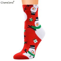 Women Happy Funny Socks Christmas Print Santa Claus Tree Snowflake Snowman Winter Socks Cotton Fashion Harajuku Socks Y1119