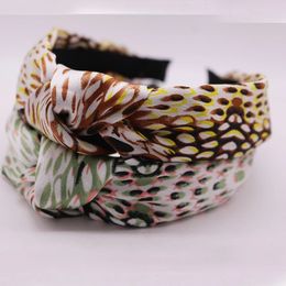 Silk Satin Colorful Leopard Knot Hairband Knotted Headband Hair Accessories