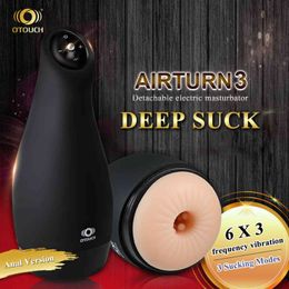 Nxy Sex Masturbators Men Masturbator for Shop Toys Automatic Sucking Male Cup Oral Suction Blowjob Real Vagina Vibrator 1130