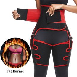 Women's Shapers Waist And Thigh Trimmer Neoprene Thermo Trainer Leg Shaper Corset Weight Loss Slimmer Fat Burning Sweat Sauna Workout Wrap B