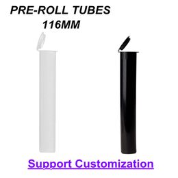 116MM Premium Opaque Child Resistant PRE-ROLL Tubes White Black Clear