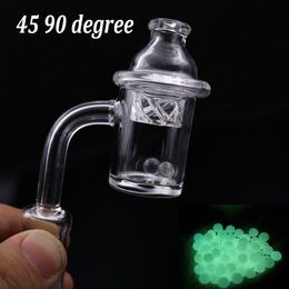 Smoking Pipe XXL 4mm Quartz Banger Nail & Cyclone Spinning Carb Cap Terp Pearl 45&90 Degrees Quartz Banger for Bongs Dab Rigs