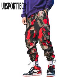 URSPORTTECH Spring Camouflage Cargo Pants Men Hip Hop Streetwear Harem Pants Fitness Trousers Comfortable Ankle Length Sweatpant 210528