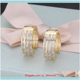 Jewelryfunmode 3 Row Cubic Zircon Small Hoop Earrings For Women Wedding Jewellery Pendientes Hombre Wholesale Fe180 & Hie Drop Delivery 2021 J