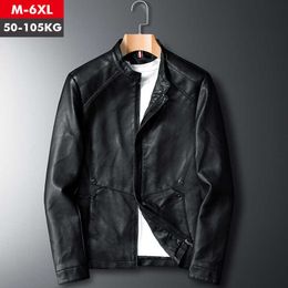 Leather Jacket Men Spring Autumn Men PU s Thin Korean Fashion Casual Coats Outerwear Slim Fit Black Coffee Coats Male 6XL 211009