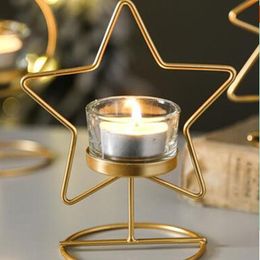 Candle Holders 1pc Home Incense Holder Creative Gold Glass Iron Decoration For Bedroom Living Room Christmas Gift