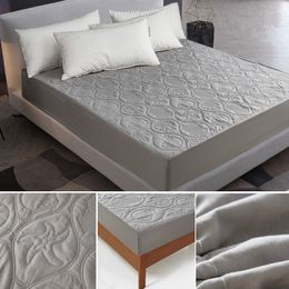 spread On The Linens Waterproof Protector Fitted Solid for Mattress Thick Soft Pad Polyester Bed Cover