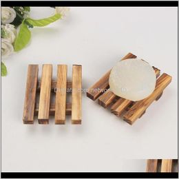 Dishes Accessories Home & Garden Drop Delivery 2021 Wood Wooden Soap Dish Storage Tray Holder Bath Shower Plate Bathroom Worldwide Store Uw9R