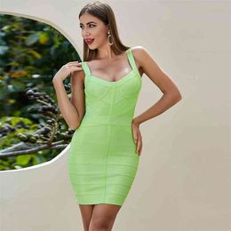 Summer Dress Vestido Women Bbandage Party Sexy Bodycon Vintage Mini Clothes For Club 210515