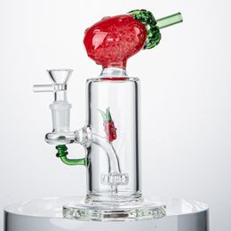 Popular Fruit Style Red Yellow Orange Pineapple Shape Glass Bongs 5mm Thickness Water Pipe Showerhead Perc Oil Dab Rigs Unique Bongs 14mm Female Joint