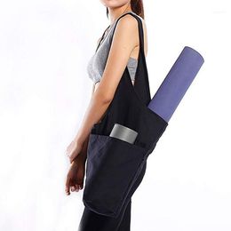 Outdoor Bags 1pc Canvas Yoga Mat Bag Black Backpack For Health Beauty Adjustable Sports Carry