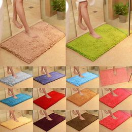 Kitchen Bathroom Door Mat Rectangle Water Absorption Rugs Solid Colour Bath Carpets Home Supplies Mats for Floor Hand Tufting 210928