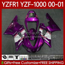 OEM Fairings For YAMAHA YZF-R1 YZF1000 YZF R 1 1000 CC YZFR1 00 01 02 03 Bodywork New Purple 83No.104 YZF R1 1000CC 2000 2001 2002 2003 YZF-1000 00-03 Motorcycle Body Kit