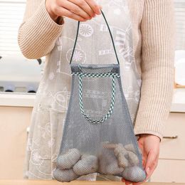 Storage Bags Fruit Vegetable Garlic Onion Hanging Bag Breathable Reusable Mesh Organizer Household Kitchen Bathroom Accessories