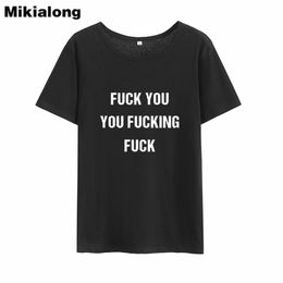 Mikialong Summer Short Sleeve Loose T-shirt Women Black White Cotton Tee Shirt Femme Tumblr O-neck Women Tshirt Tops 210330