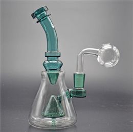 8inch Glass Water Bongs thick Pyrex Water Bongs with Colorful Lips 14mm Joint Beaker Bong Oil Rigs with oil burner pipe and bang nail
