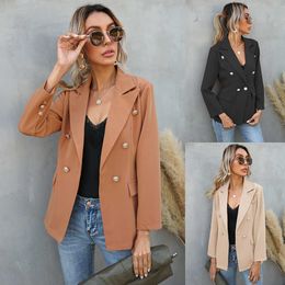 Spring autumn new lapel button blazer jacket vintage plus size hming-style za women 2020 ing vadiming blazer jacket X0721