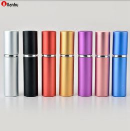 5ml Perfume Bottle Aluminium Anodized Compact Perfume Atomizer Fragrance Glass Scent-bottle Travel Refillable Makeup Spray Bottle asd