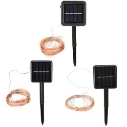 50/100/200LEDs Solar Copper Wire Lamp Fairy String Lights Waterproof Outdoor - 10M Warm White