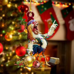 Christmas Decorations Pendant Ornaments Tree Thanksgiving DayOrnament Product For Family Scarf Chicken Decoration Noel