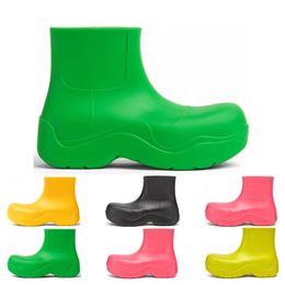 GAI Boots Damen Candy Solid Colors Pink Triple Black Bule Pistachio Frost Yellow Red Orange Platform Martin Ankle Boot Round Toe Waterproof Outdoor