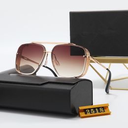 wholesale luxury designer sunglasses for men women pilot sun glasses high quality 2518 Classic fashion Adumbral eyewear accessories lunettes de soleil with case