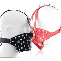 Nxy Sm Bondage Smlove Head Type Harness Open Mouth Gag Bdsm Restraint Accessories Rivet Slave Muzzle for Couples Adult Games Sex Toys 1223