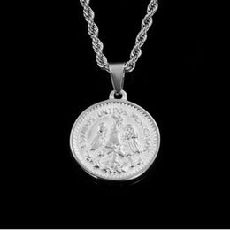 Chains Retro Lucky Silver Coin Necklace Unisex Beauty Trend Fashion Titanium Steel Pendant Hip Hop Jewellery Accessories
