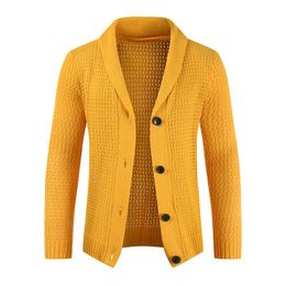 Men's Sweaters S-3XL Plain Colour Mens Button-up Cardigan With Shawl Neck Long Sleeve Single Button Korean Streetwear Sweater