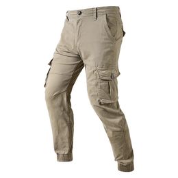 Mens Pants Cotton Autumn Solid Colour Fashion Casual Trousers High Quality Comfortable Military Tactics Cargo