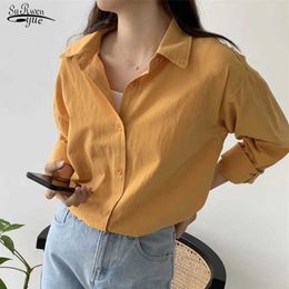 Autumn Loose Women Blouse Long Sleeve Woman Shirt Solid Korean Top Button Elegant Office Lady Clothing Chemisier Femme 10320 210527