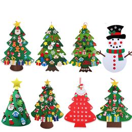 Felt Christmas Trees Handmade Puzzle Children DIY Decoration Tree toys 11 styles