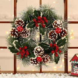 Decorative Flowers & Wreaths Winter Rustic Xmas Hangings Home Decoration Accessories Christmas Decorations For White Snow Wreath With Stars