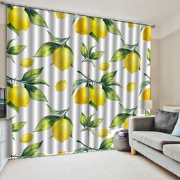 Photo fruit curtains 3D Curtain Printing Blockout Polyester Photo Drapes Fabric personality curtains