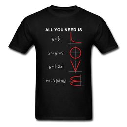 Gráfico da equação da álgebra geométrica Camisetas A ll Você precisa é o problema da forma do problema da ciência do amor da matemática Teeshirt mais tamanho 210714