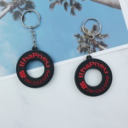 Keychains PVC Soft Rubber Three-dimensional Key Chain Double-sided Tyre Auto And Motorcycle GIFT PENDANT