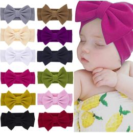 2021 Newest Baby Girls big bow headbands Elastic Bowknot hairbands headwear Kids headdress head bands newborn Turban Head Wraps